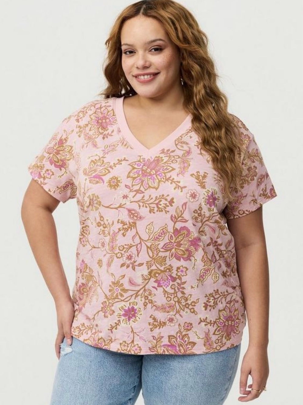 TORRID Heritage Slub V-Neck Relaxed Tee NWT